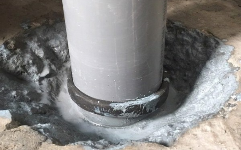 Trám khe, xử lý chân tường - cổ ống Trám khe, xử lý chân tường - cổ ống
