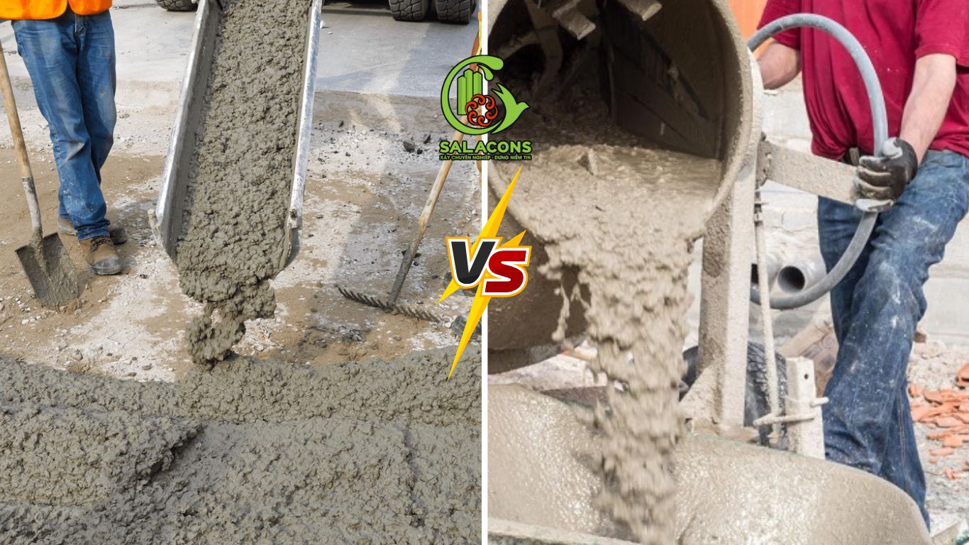 Nên chọn bê tông tươi hay bê tông tự trộn Nên chọn bê tông tươi hay bê tông tự trộn