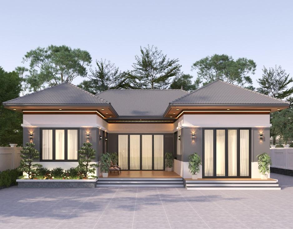 Mẫu nhà cấp 4 chữ U đẹp Mẫu nhà cấp 4 chữ U đẹp