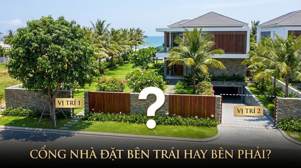 Cổng nhà đặt bên trái hay bên phải?