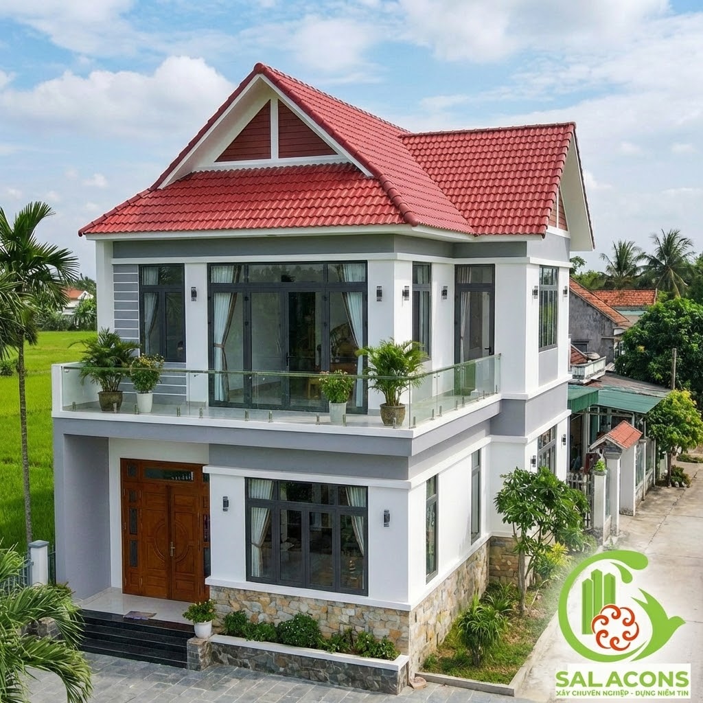 Mẫu nhà ống 2 tầng nông thôn mái Thái Mẫu nhà ống 2 tầng nông thôn mái Thái