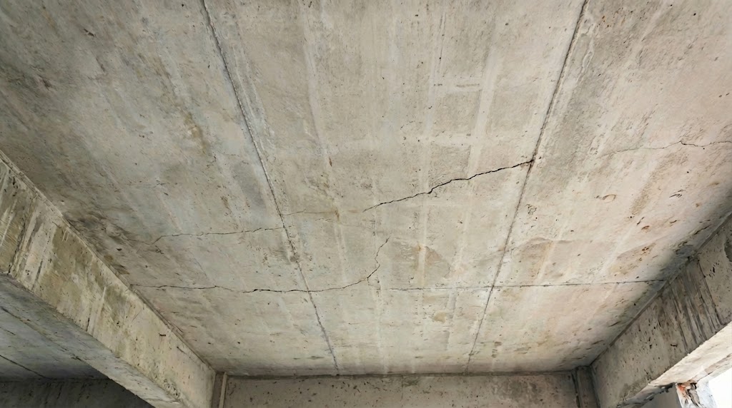 Sàn bê tông mới đổ bị nứt do co ngót mất nước quá nhanh Sàn bê tông mới đổ bị nứt do co ngót mất nước quá nhanh