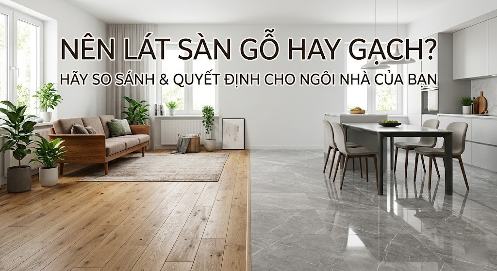 Nên lát sàn gỗ hay gạch?