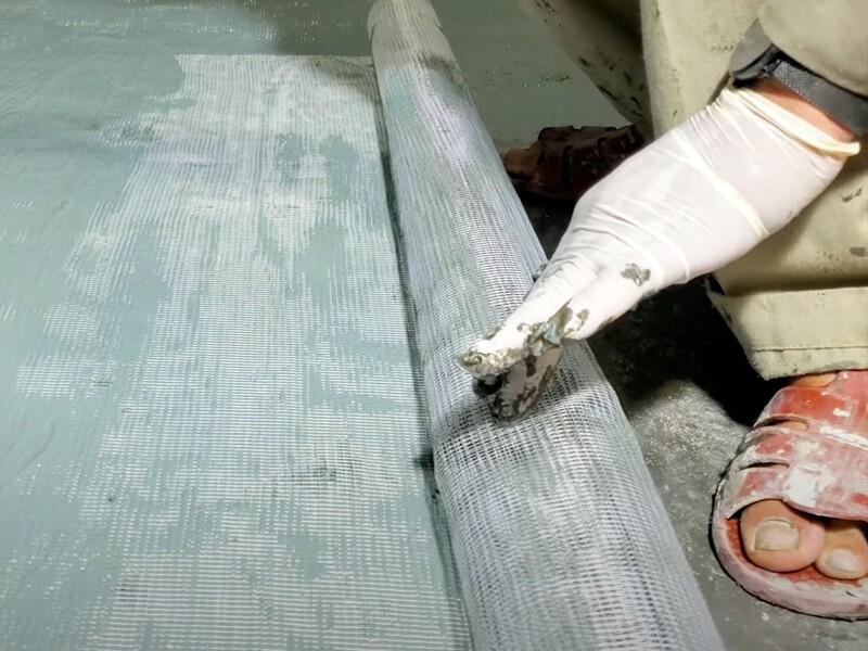 Thi công lưới thủy tinh chống thấm Thi công lưới thủy tinh chống thấm