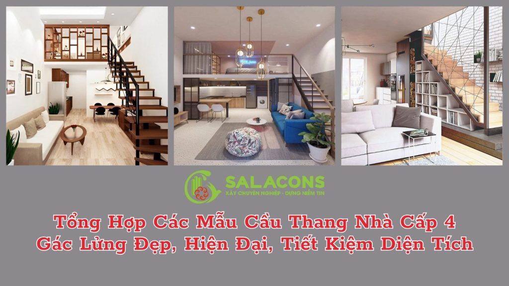 Mẫu cầu thang nhà cấp 4 gác lửng