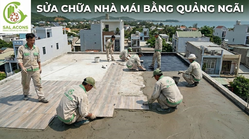 Sửa chữa nhà mái bằng Quảng Ngãi