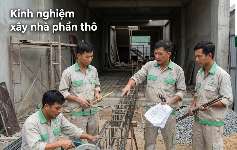 Kinh nghiệm xây nhà phân thô