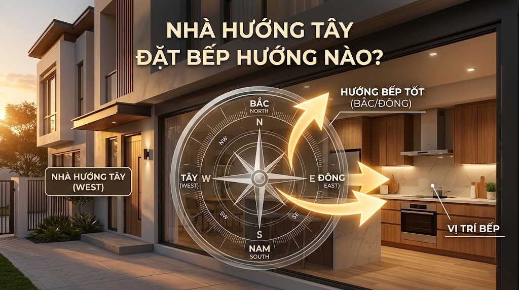 Nhà hướng Tây đặt bếp hướng nào?