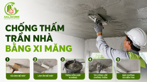Cách chống thấm trần nhà bằng xi măng